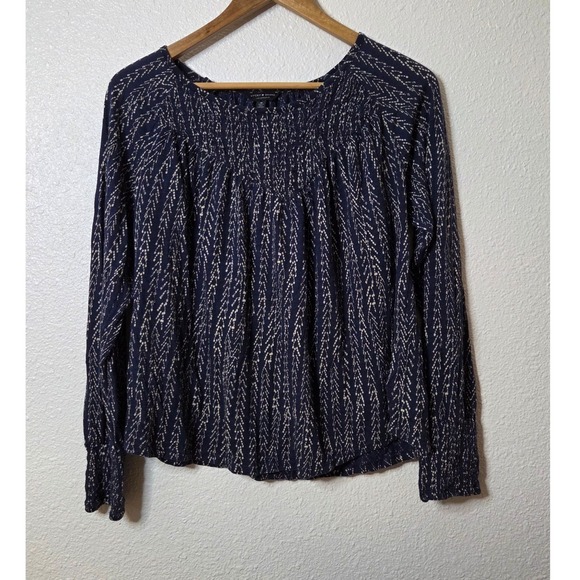 Lucky Brand Tops - Boho Peasant Blouse Medium Smocked Sleeve Indie Festival Western Boho Top